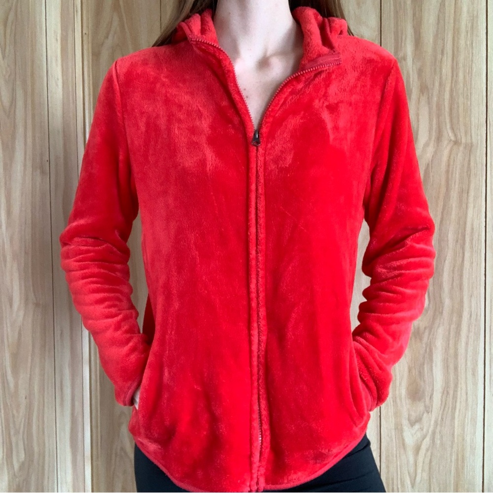 Red Fuzzy Hooded Jacket